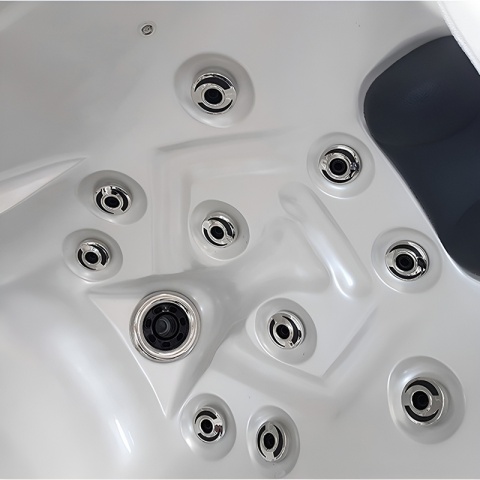 JACUZZI OGRODOWE WANNA SPA102 BIAŁA PERŁA OBUDOWA ANTRACYT 210x160 CM