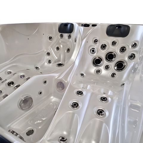 JACUZZI OGRODOWE WANNA SPA102 BIAŁA PERŁA OBUDOWA ANTRACYT 210x160 CM