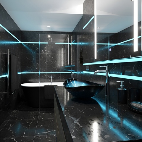 UMYWALKA NABLATOWA SZKLANA OWALNALAVI-BU-BL-530 NIEBIESKI POŁYSK 54x37 CM