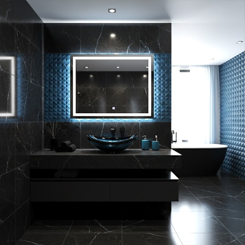 UMYWALKA NABLATOWA SZKLANA OWALNALAVI-BU-BL-530 NIEBIESKI POŁYSK 54x37 CM