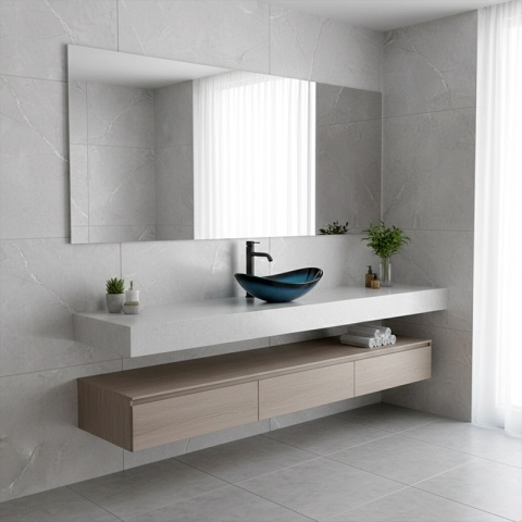 UMYWALKA NABLATOWA SZKLANA OWALNALAVI-BU-BL-530 NIEBIESKI POŁYSK 54x37 CM