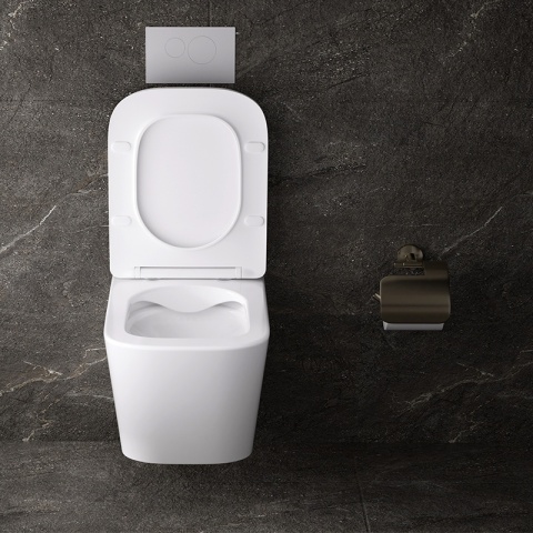 ZESTAW PODTYNKOWY WC STELAŻ HYDROSAN MISKA AQUA-WH-03 PRZYCISK BUTTON-4-BL CZARNY