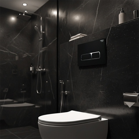 ZESTAW PODTYNKOWY WC STELAŻ HYDROSAN MISKA AQUA-WH-03 PRZYCISK BUTTON-6-BL CZARNY