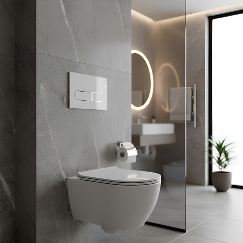 ZESTAW PODTYNKOWY WC STELAŻ HYDROSAN MISKA AQUA-WH-03 PRZYCISK BUTTON-6-WH BIAŁY