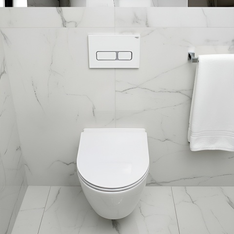 ZESTAW PODTYNKOWY WC STELAŻ HYDROSAN MISKA AQUA-WH-03 PRZYCISK BUTTON-6-WH BIAŁY