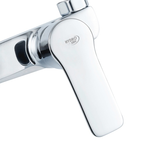 BATERIA KUCHENNA ŚCIENNA KRAN LARGO GIĘTKA SZARA WYLEWKA PODSTAWA CHROM