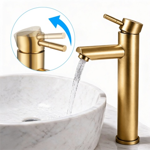 BATERIA UMYWALKOWA ŁAZIENKOWA ARLEY-H ZŁOTA