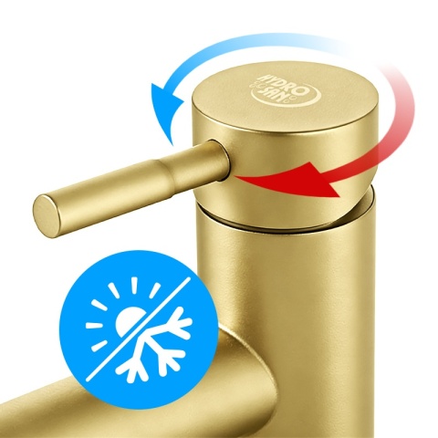 BATERIA UMYWALKOWA ŁAZIENKOWA STOJĄCA NABLATOWA ARLEY ZŁOTA SZCZOTKOWANA