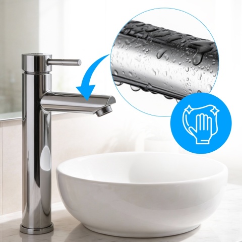 BATERIA UMYWALKOWA ŁAZIENKOWA STOJĄCA WYSOKA NABLATOWA KRAN ARLEY-H-CH CHROM