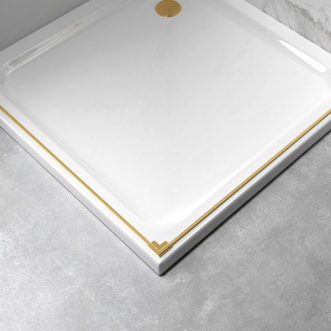 KABINA PRYSZNICOWA PROSTOKĄTNA Z-KZ12B-GL-BR-100X80 ZŁOTA SZCZOTKOWANA 100x80 CM