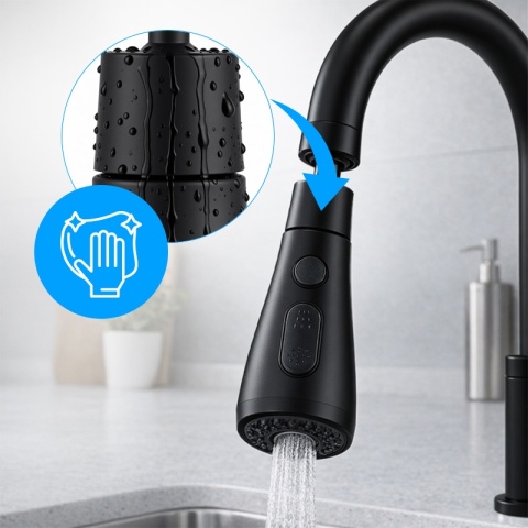 PRZEDŁUŻKA DO KRANU KUCHENNEGO AERATOR PERLATOR 2 TRYBY 360° PERL-2-BL CZARNY