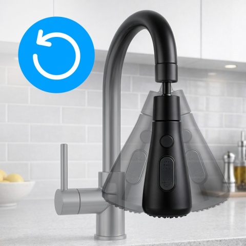 PRZEDŁUŻKA DO KRANU KUCHENNEGO AERATOR PERLATOR 2 TRYBY 360° PERL-2-BL CZARNY