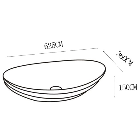 UMYWALKA NABLATOWA CERAMICZNA OWALNA LAVI-BL-LN-625 CZARNY POŁYSK 62x36 CM