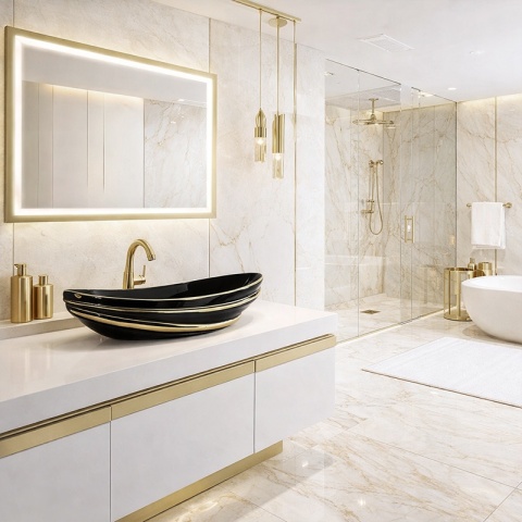 UMYWALKA NABLATOWA CERAMICZNA OWALNA LAVI-BL-LN-625 CZARNY POŁYSK 62x36 CM