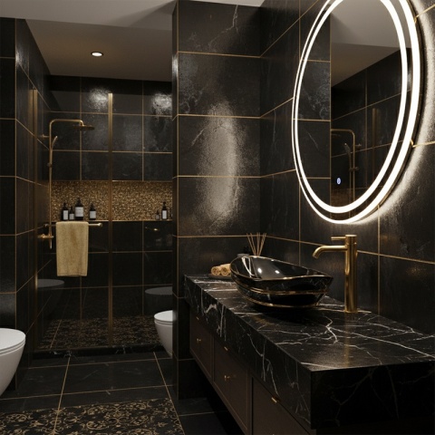 UMYWALKA NABLATOWA CERAMICZNA OWALNA LAVI-BL-LN-625 CZARNY POŁYSK 62x36 CM