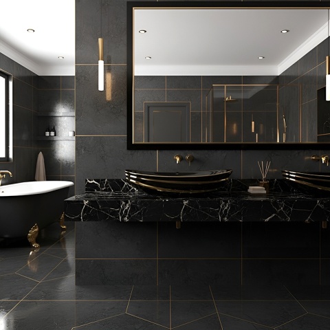 UMYWALKA NABLATOWA CERAMICZNA OWALNA LAVI-BL-LN-625 CZARNY POŁYSK 62x36 CM