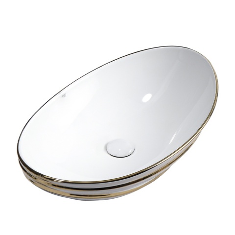 UMYWALKA NABLATOWA CERAMICZNA OWALNA LAVI-WH-GL-LN-625 BIAŁY POŁYSK 62x36 CM