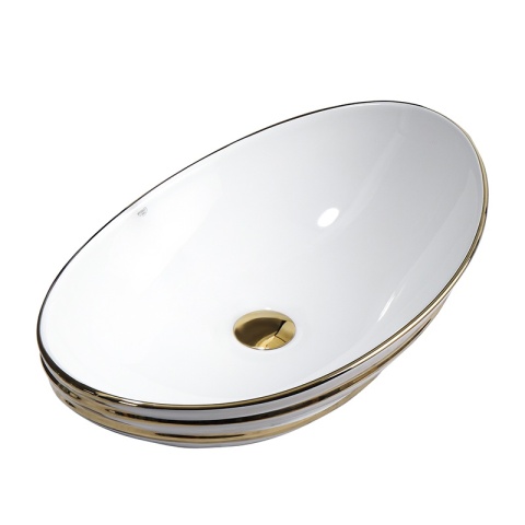 UMYWALKA NABLATOWA CERAMICZNA OWALNA LAVI-WH-GL-LN-625 BIAŁY POŁYSK 62x36 CM