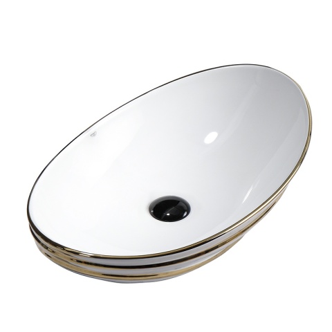 UMYWALKA NABLATOWA CERAMICZNA OWALNA LAVI-WH-GL-LN-625 BIAŁY POŁYSK 62x36 CM