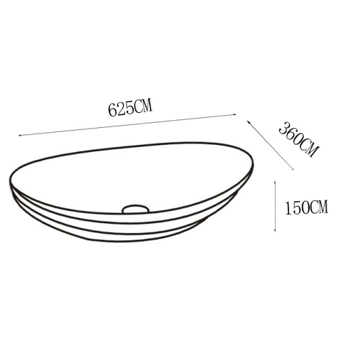 UMYWALKA NABLATOWA CERAMICZNA OWALNA LAVI-WH-GL-LN-625 BIAŁY POŁYSK 62x36 CM
