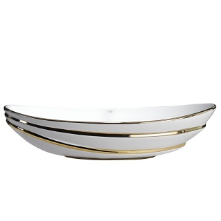 UMYWALKA NABLATOWA CERAMICZNA OWALNA LAVI-WH-GL-LN-625 BIAŁY POŁYSK 62x36 CM