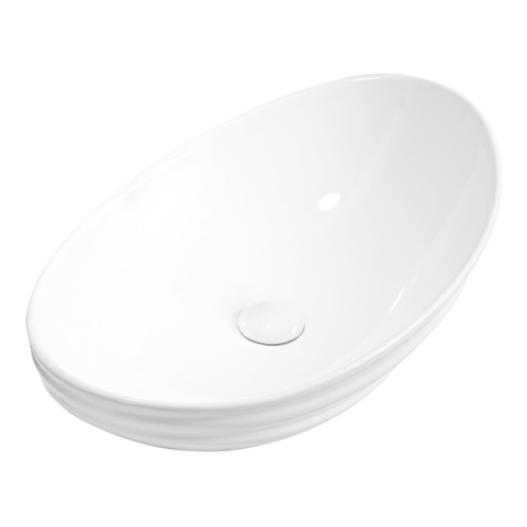 UMYWALKA NABLATOWA CERAMICZNA OWALNA LAVI-WH-LN-625 BIAŁY POŁYSK 62x36 CM