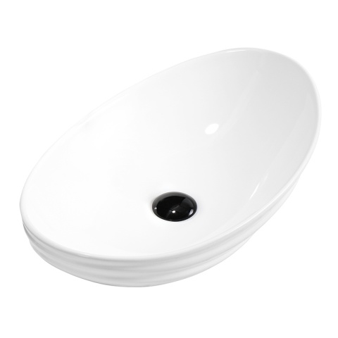 UMYWALKA NABLATOWA CERAMICZNA OWALNA LAVI-WH-LN-625 BIAŁY POŁYSK 62x36 CM