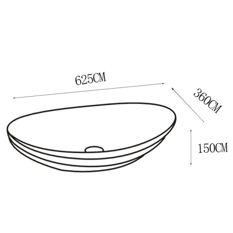 UMYWALKA NABLATOWA CERAMICZNA OWALNA LAVI-WH-LN-625 BIAŁY POŁYSK 62x36 CM