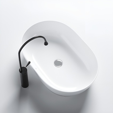 UMYWALKA NABLATOWA CERAMICZNA OWALNA NEO-WH-605 BIAŁY POŁYSK 60x42 CM