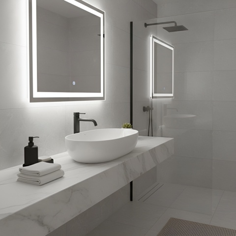 UMYWALKA NABLATOWA CERAMICZNA OWALNA NEO-WH-605 BIAŁY POŁYSK 60x42 CM