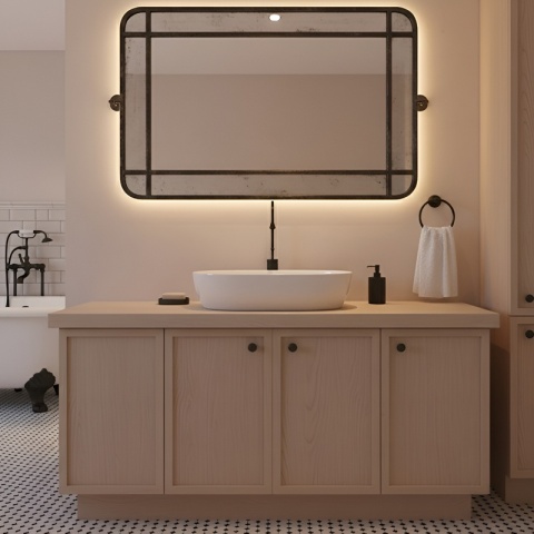 UMYWALKA NABLATOWA CERAMICZNA OWALNA NEO-WH-605 BIAŁY POŁYSK 60x42 CM