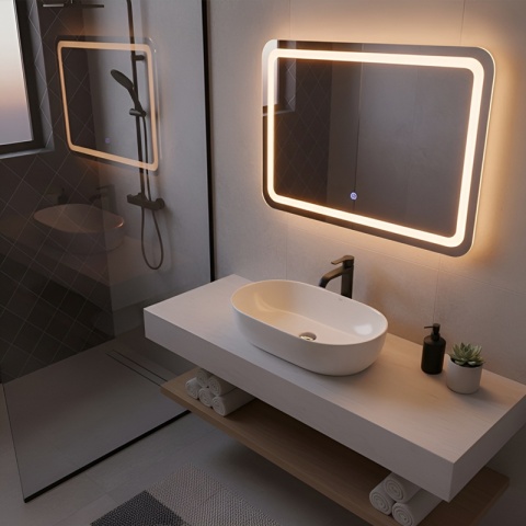 UMYWALKA NABLATOWA CERAMICZNA OWALNA NEO-WH-605 BIAŁY POŁYSK 60x42 CM