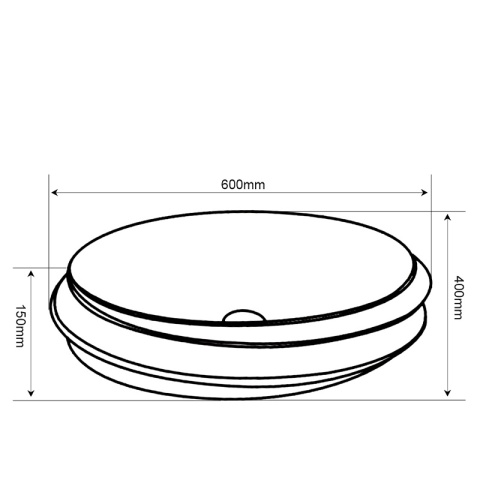 UMYWALKA NABLATOWA CERAMICZNA OWALNA STAR-BL-GL-600 ZŁOTA STRUKTURA 60x40 CM