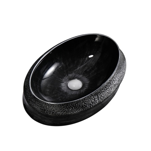 UMYWALKA NABLATOWA CERAMICZNA OWALNA STAR-BL-SV-600 SREBRNA STRUKTURA 60x40 CM