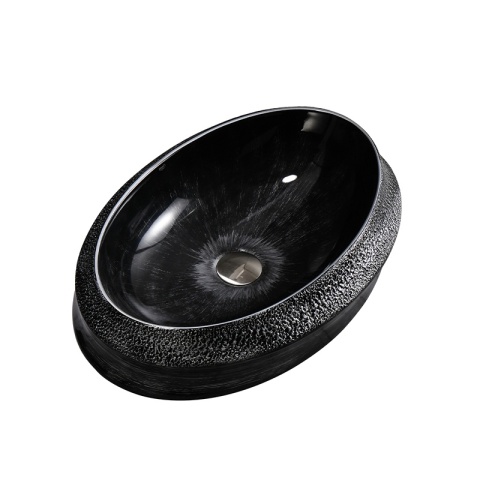 UMYWALKA NABLATOWA CERAMICZNA OWALNA STAR-BL-SV-600 SREBRNA STRUKTURA 60x40 CM