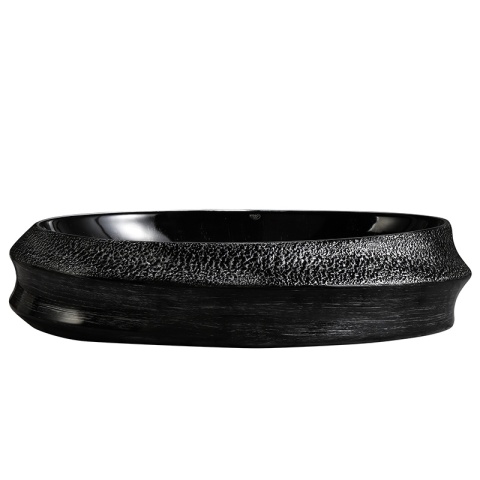 UMYWALKA NABLATOWA CERAMICZNA OWALNA STAR-BL-SV-600 SREBRNA STRUKTURA 60x40 CM