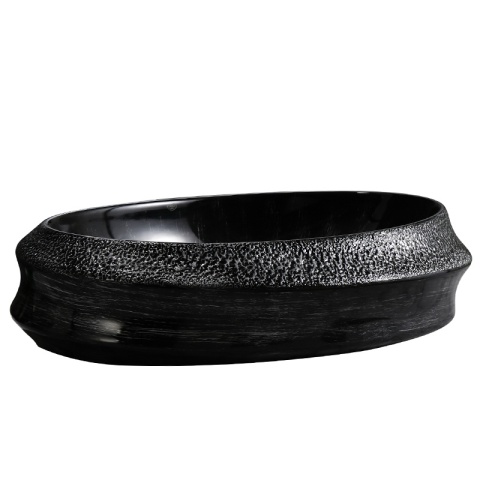 UMYWALKA NABLATOWA CERAMICZNA OWALNA STAR-BL-SV-600 SREBRNA STRUKTURA 60x40 CM