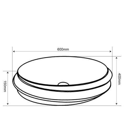 UMYWALKA NABLATOWA CERAMICZNA OWALNA STAR-BL-SV-600 SREBRNA STRUKTURA 60x40 CM