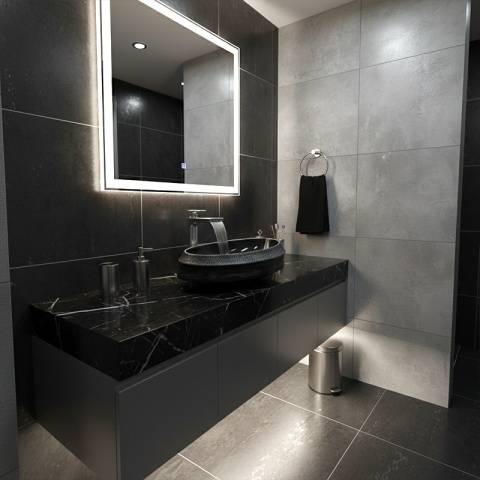 UMYWALKA NABLATOWA CERAMICZNA OWALNA STAR-BL-SV-600 SREBRNA STRUKTURA 60x40 CM