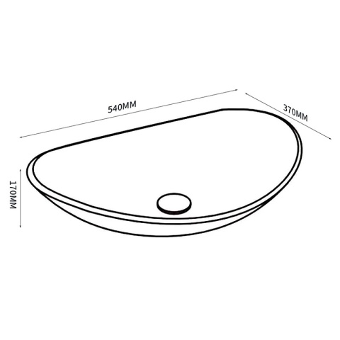 UMYWALKA NABLATOWA SZKLANA OWALNALAVI-BU-BL-530 NIEBIESKI POŁYSK 54x37 CM