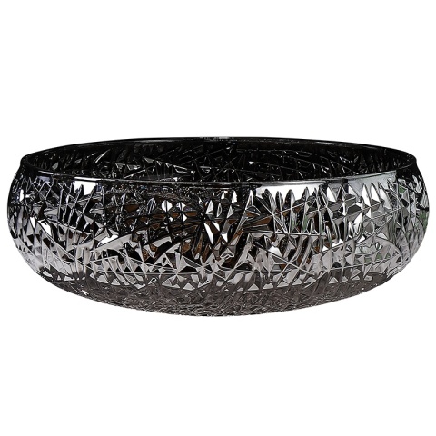 UMYWALKA NABLATOWA SZKLANA OKRĄGŁA FREZOWANA BRILLANT4-BL-410 CZARNY POŁYSK 40x12 CM