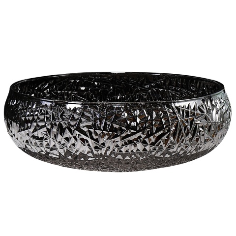 UMYWALKA NABLATOWA SZKLANA OKRĄGŁA FREZOWANA BRILLANT4-BL-410 CZARNY POŁYSK 40x12 CM