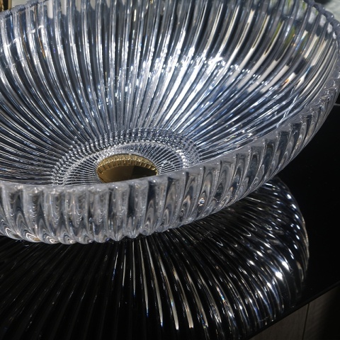 UMYWALKA NABLATOWA SZKLANA OWALNA RYFLOWANA BRILLANT3-TR-510 TRANSPARENTNA 51x35 CM