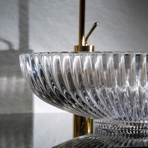 UMYWALKA NABLATOWA SZKLANA OWALNA RYFLOWANA BRILLANT3-TR-510 TRANSPARENTNA 51x35 CM