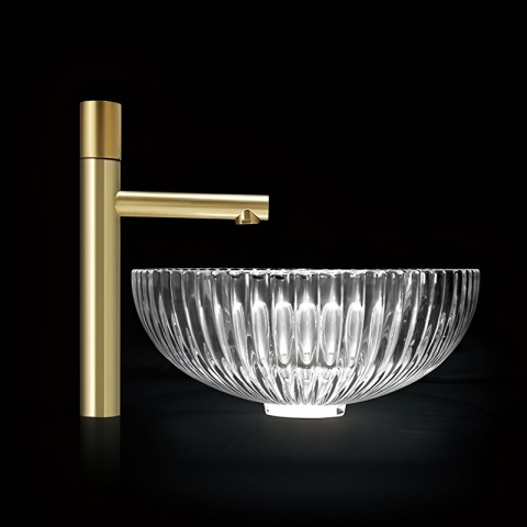 UMYWALKA NABLATOWA SZKLANA OWALNA RYFLOWANA BRILLANT3-TR-510 TRANSPARENTNA 51x35 CM