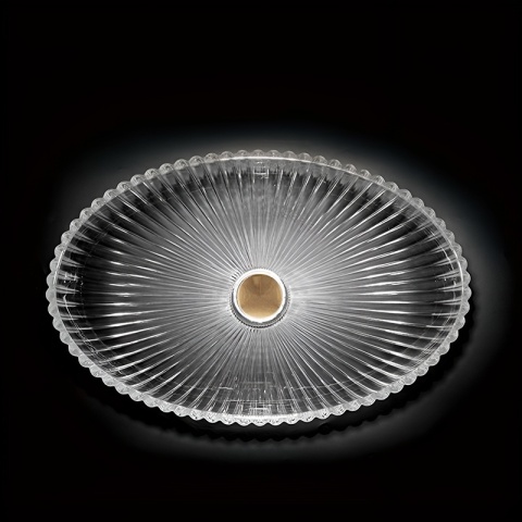 UMYWALKA NABLATOWA SZKLANA OWALNA RYFLOWANA BRILLANT3-TR-510 TRANSPARENTNA 51x35 CM