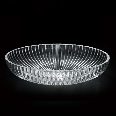 UMYWALKA NABLATOWA SZKLANA OWALNA RYFLOWANA BRILLANT3-TR-510 TRANSPARENTNA 51x35 CM