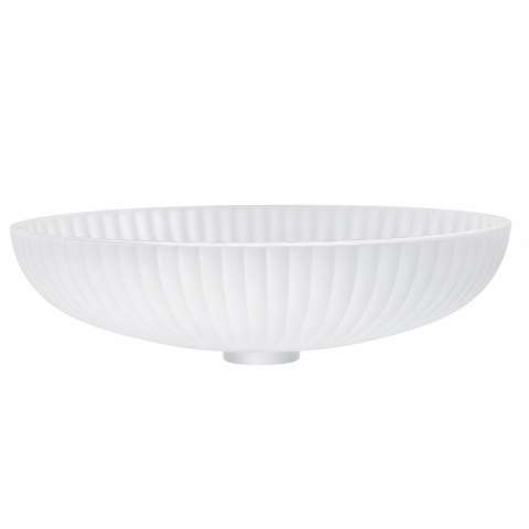 UMYWALKA NABLATOWA SZKLANA OWALNA RYFLOWANA BRILLANT3-WH-510 BIAŁY MAT 51x35 CM