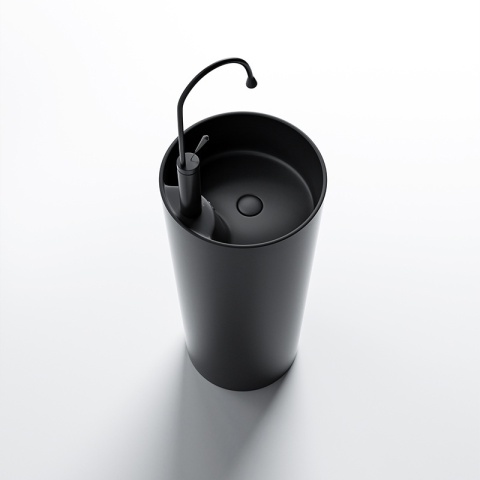 UMYWALKA WOLNOSTOJĄCA CERAMICZNA OKRĄGŁA LINO-MTB-400 CZARNY MAT 40x40 CM