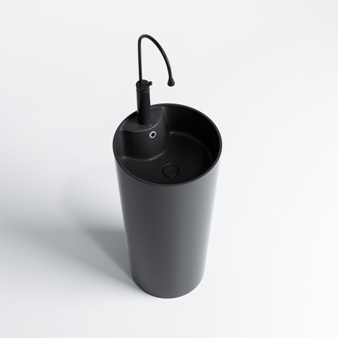 UMYWALKA WOLNOSTOJĄCA CERAMICZNA OKRĄGŁA LINO-MTB-400 CZARNY MAT 40x40 CM